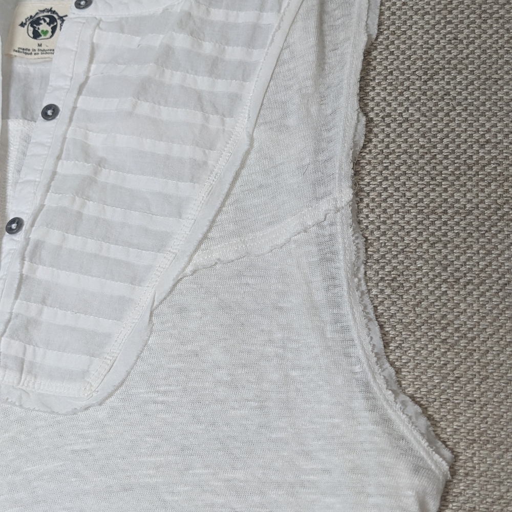 Free People NWOT Say You're Love Tunic sz MED in White Linen/Cotton Blend​​​ - Picture 6 of 12